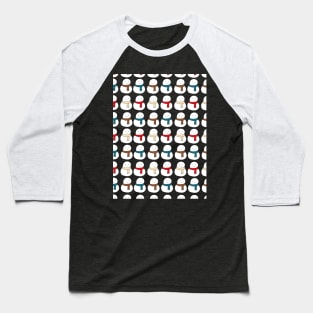 Snowman Pattern Baseball T-Shirt